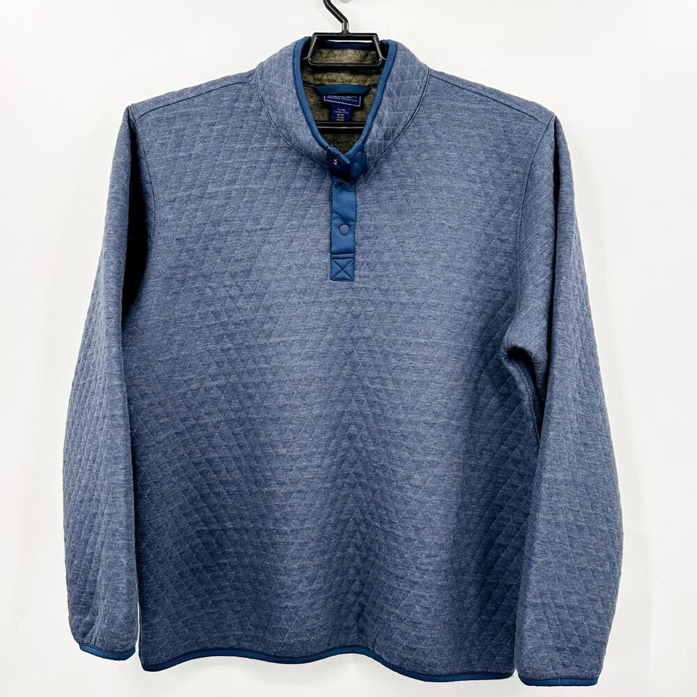 Wilkens Bros Heritage Collection Sweater Mens Size XXL Blue 1/4 Snap Quilted